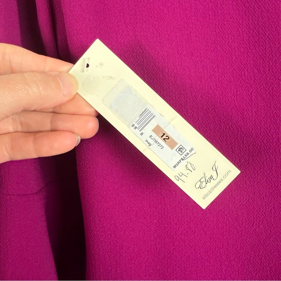 Eliza J Magenta Fuchasia Bell Sleeve Ruffle Dress Size 12 NEW - Picture 8 of 10